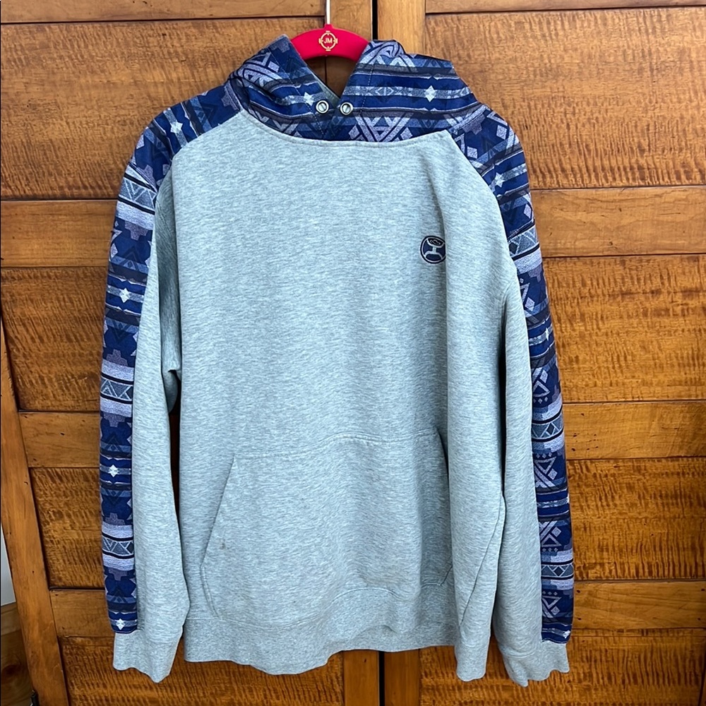 🌄Canyon Block Hooded Gray & Purple-Blue Patterned Hoodie by HOOEY | XL - Picture 4 of 17